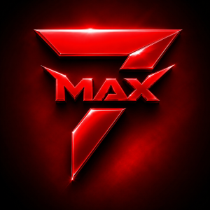 Max7 Game logo with red 3D gaming design
